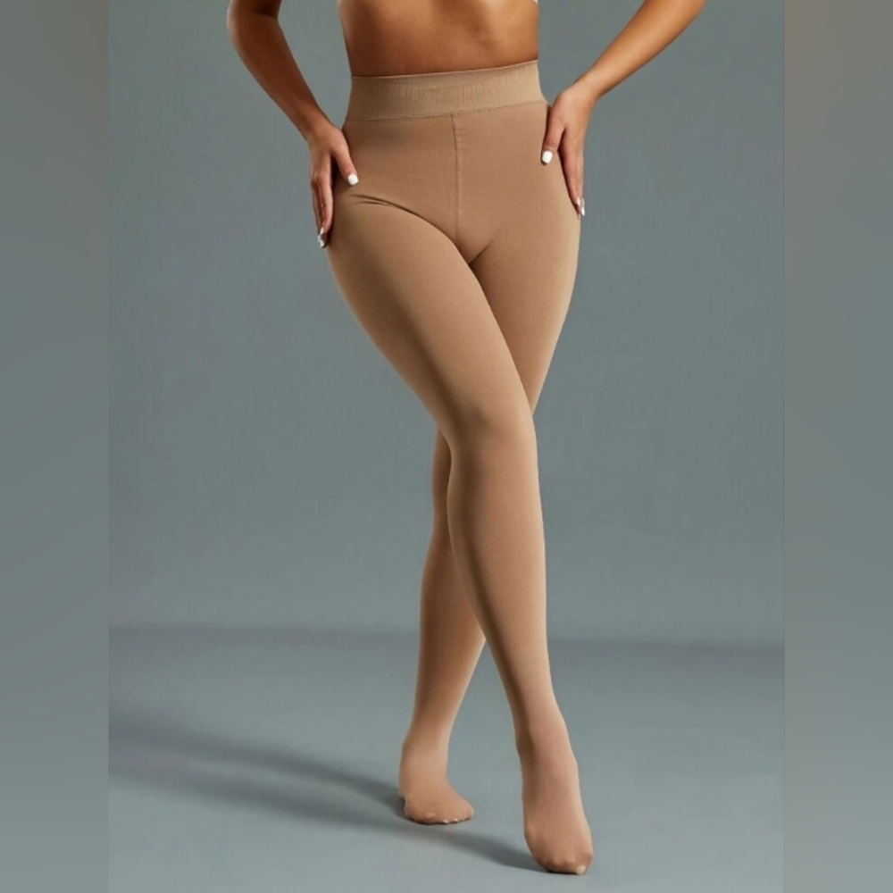 COPY - Fleeced toffee line stocking tights s -xl